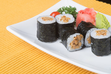 japanese cuisine. sushi on the background