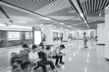 city subway waiting room