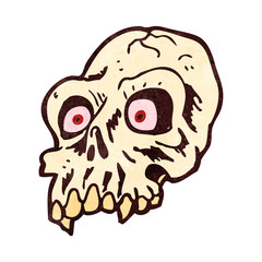 retro cartoon spooky skull