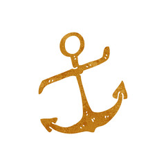 retro cartoon ships anchor