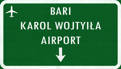 Bari Karol Wojtyila Airport Highway Sign