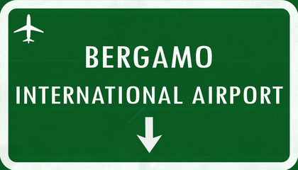 Bergamo Italy Airport Highway Sign