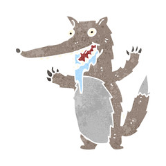 retro cartoon wolf