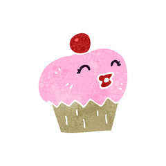 retro cartoon cupcake