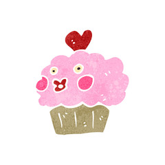 retro cartoon cupcake