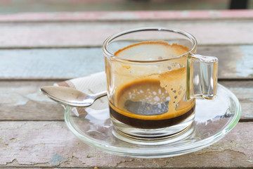 Empty coffee cup after meal