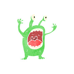 retro cartoon alien