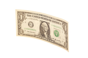 One dollar banknote isolated on white