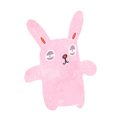 retro cartoon pink rabbit