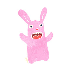 retro cartoon pink rabbit