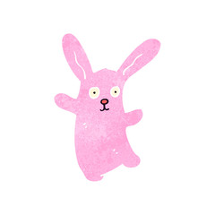 retro cartoon pink rabbit
