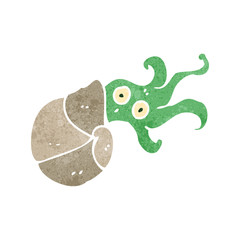 retro cartoon nautilus squid