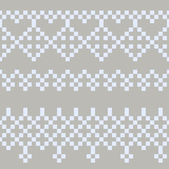 Horizontally seamless grid patterns No. 12. Design for needleworks and any decorative purposes.