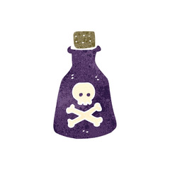 retro cartoon poison bottle