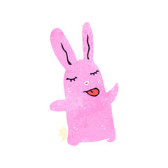 retro cartoon pink rabbit