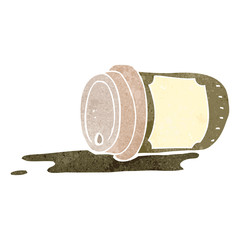 retro cartoon disposable coffee cup