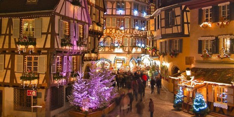 Marché de Noël en Alsace - obrazy, fototapety, plakaty