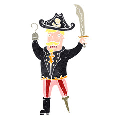 retro cartoon pirate captain