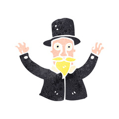 retro cartoon magician