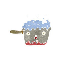 retro cartoon bubbling pan