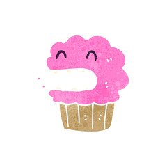 retro cartoon cupcake