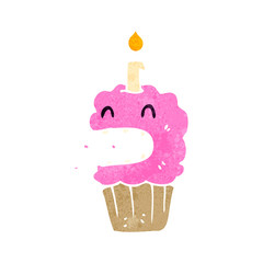retro cartoon cupcake