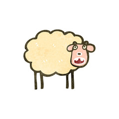 retro cartoon sheep