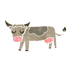 retro cartoon cow