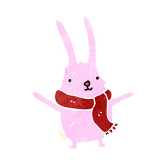 retro cartoon pink rabbit