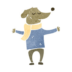 retro cartoon dog wearing clothes