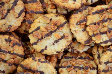 Chocolate chip cookies with peanuts