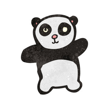 retro cartoon panda
