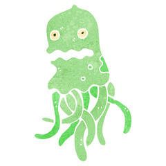 retro cartoon jellyfish