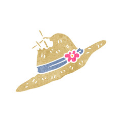 retro cartoon old straw hat