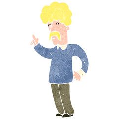retro cartoon man with idea