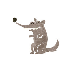 retro cartoon wolf