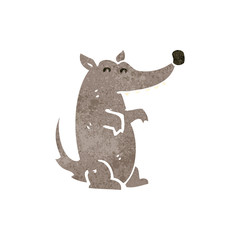 retro cartoon wolf