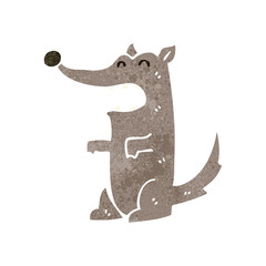 retro cartoon wolf