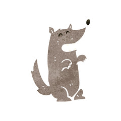 retro cartoon wolf