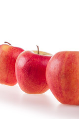 red apples on an isolated white background