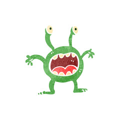 retro cartoon alien space monster