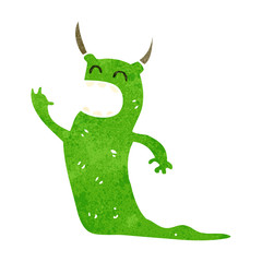 retro cartoon alien monster