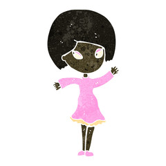 Fototapeta premium retro cartoon pretty girl