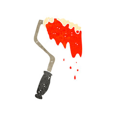 retro cartoon paint roller