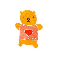 retro cartoon teddy bear