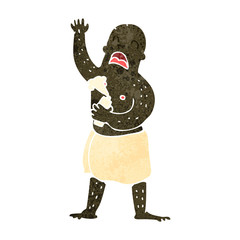 retro cartoon man wearing towel