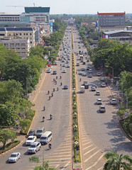 Avenue Lane Xang in Vientiane