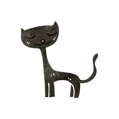 retro cartoon black cat