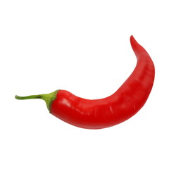 chili peppers isolated on white, clipping path