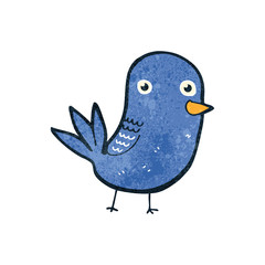 retro cartoon blue bird
